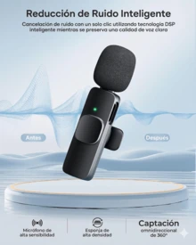Micrófono Inalámbrico con Reducción de Ruido Inteligente – Audio Profesional para Celular y Streaming - A - Ver 3
