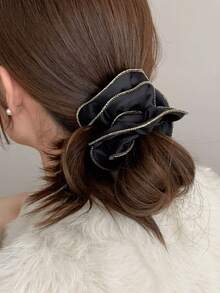 1pc Women's Satin Scrunchie, Elegant Hair Tie Accessory - Multicolor - View 4