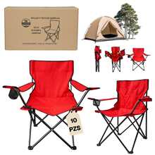 Silla de Playa y Camping Plegable Ultra Ligera, Portátil y Cómoda para Viajes, Picnic y Aventura al Aire Libre - Rojo - Ver 1