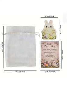 2D Flat Easter Pocket Hugger Cute Mini Acrylic Rabbit With Inspiring Message, Ideal As Easter Gift For Anyone - Rabbit Figurine - View 4