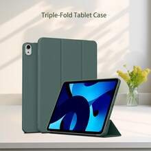 适用于 iPad (A16) 11 英寸第 11 代(2025 年款)平板电脑的保护套,一体式三折保护套,全方位防震,TPU 软壳,简约/休闲/畅销翻盖平板电脑保护套,第 10 代保护套,兼容 iPad 第 9 代 10.2 英寸、第 8 代 10.2 英寸、iPad Air 11 英寸 (M2)(2024 年款)、iPad Air 11 英寸 (M3)(2025 年款)。 - 墨綠色 - 查看 2