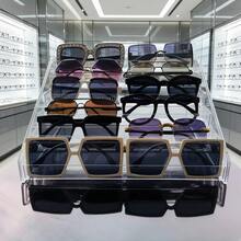 1pc 3-7 Tier Multi-Function Eyeglass Display Rack, Fashion Glasses Storage Box, Transparent Eyeglass Holder, Fashion Glasses Display Stand, Eyeglass Display Rack, Fashion Glasses Storage Box, Pink Eyeglass Holder, Transparent Blue Light Blocking Eyeglass Display Stand, Men's Fashion Glasses Display Prop - Clear - View 3