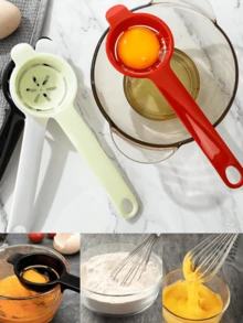 1pc/2pcs Manual Egg Yolk Separator With PP Filter Net, Cross-Shaped Baking Tool, Kitchen Baking Supplies, Convenient Breakfast & Dinner Items, Party Supplies, Kitchen Utensils - Multicolor - View 11