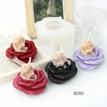 玫瑰天使宝宝香氛蜡烛硅胶模具，DIY天使宝宝石膏模具，婚礼回礼肥皂模具 - 天使 - 查看 1