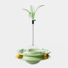 四合一宠物猫玩具翻滚喂食器益智转盘，互动猫玩具 - 查看 7