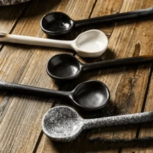 1 chiếc muỗng múc canh bằng gốm lớn, cán dài, chịu nhiệt, muỗng canh lớn sáng tạo. - Nhiều màu - Xem 2