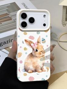 1pc Easter Limited Edition Cute Pink Bow Rabbit Floral Egg Pattern Waterproof Shockproof Anti-Slip Soft Phone Case, Suitable As Birthday/Holiday Gift For Friends, Family, Couples, Compatible With Apple, Phones - Multicolor - View 4