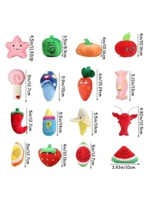 9件套宠物毛绒咀嚼发声玩具，适合中小型犬，可用于清洁牙齿、自娱自乐、锻炼身体和互动。 - 彩色 - 查看 2