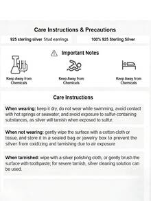 1 Pair S925 Sterling Silver Elegant Synthetic Zirconia Four-Leaf Clover Stud Earrings, Graceful Quality Jewelry For Women's Daily Wear - Silver - View 5