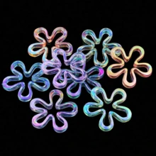 10颗/43毫米混色大菊花形亚克力珠，适用于DIY珠宝、配饰、发饰、鞋子、服装、钢笔等。 - 彩色 - 查看 3