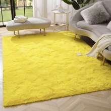 1 Stück flauschiger rechteckiger gelber Plüschteppich, weich & bequem, im Ins-Stil, geeignet für Wohnzimmer, Küche, Schlafzimmer, Badezimmer - Gelb - Übersicht 6