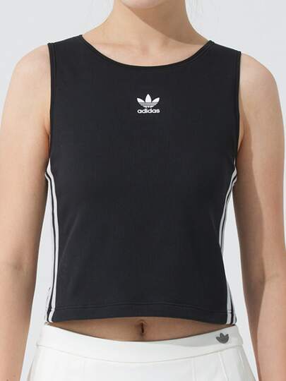  Áo vest không tay cổ tròn phong cách thể thao thường ngày 3 sọc adidas Originals dành cho nữ