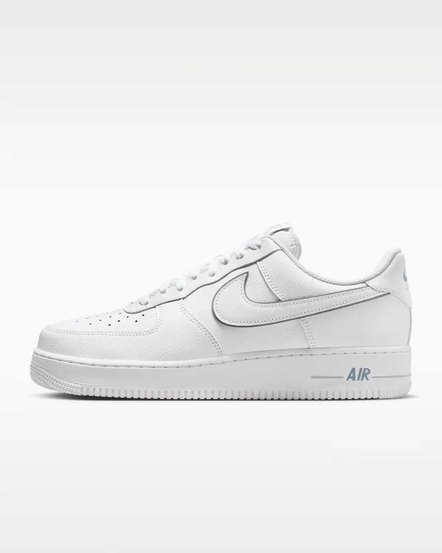 Nike Air Force 1 '07 LV8 White Metallic Silver Casual Shoes Men's IQ5228-100 - 銀白色 - 查看 1