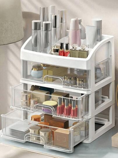 1pc Large Capacity Drawer Type Multilayer Storage Rack For Cosmetic Tools, Nail Art Supplies, Lipsticks, And Other Daily Small Items, Gift For Valentine's Day Back To School,Room Decor