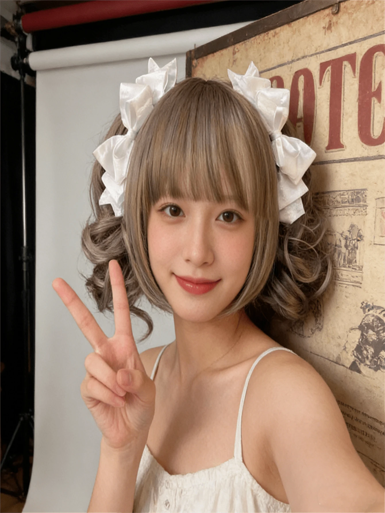 1个日系洛丽塔Y2K蝴蝶结发夹，可爱3D双马尾发夹，适合女生，聚酯纤维材质，适合度假、上学、居家使用 - 彩色 - 查看 1
