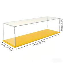 1pc Transparent Acrylic Display Case, Multiple Sizes Available, Plastic Assembly Dustproof Display Box, New Yellow Base, Suitable For Action Figures, Car Models, Building Blocks, Collectibles, Statues, Models - Yellow Base Display Box - View 45
