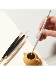 Set de 4 piezas de herramientas de modelado de arcilla, palitos de modelado de cerámica suaves, herramientas de tallado de detalles y punteado para escultura de arcilla polimérica, pintura, fabricación de muñecas - Negro - Ver 5