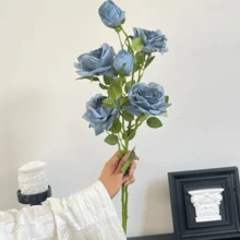1/2/3 Pcs Artificial Rose Flowers, 52cm Fake Flowers Suitable For Wall, Living Room, Bedroom, Wedding, Party Decor, Tabletop Filler, Home, Desk Decor, Kitchen, Wedding, Tabletop, Center Decor, Office, Garden, Outdoor, House, Yard Decor, Spring Summer Autumn Winter Decoration - Blue - View 8