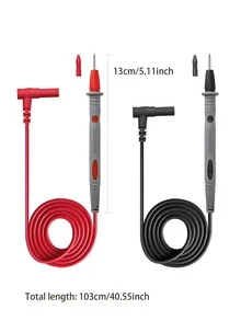 1 Set Of Multimeter Probes, Test Leads 1000V 10A/20A Dual-Color Soft Silicone Test Leads With Ultra-Fine Pointed Tips - 1 Set - View 4