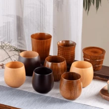 1个枣木肚形茶杯，日式创意木杯，耐热木制茶杯，北欧风格木杯，茶具批发 - 彩色 - 查看 8