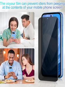 3片裝 9H 全螢幕防偷窺鋼化玻璃螢幕保護膜，相容 Galaxy S26 A57 A37 / 相容 15T Poco X7 Pro / Note 15 / 相容 iPhone 17 Pro Max 16 / Honor X9D，多款機型適用，防摔、不易碎、防窺隱私鋼化玻璃，無氣泡、易貼合 - 黑色 - 查看 10