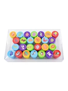26 piezas de sellos de animales lindos - Ideal para educadores, celebraciones y proyectos de manualidades - Material de plástico (26 patrones aleatorios), esencial para el regreso a la escuela - Multicolor - Ver 4