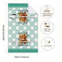 2/4/48pcs Kitchen Dishcloths, Soft & Durable With Cute Sunflower, Cow & Blue Butterfly Patterns, Highly Absorbent Multi-Purpose Kitchen Cleaning Towels - Multicolor - View 11