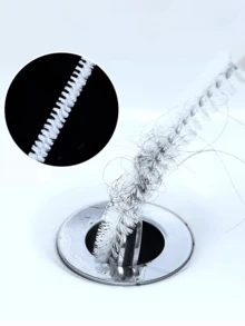 1个柔性排水管清洁刷 - 水槽和淋浴堵塞清除器，带毛发收集器，适用于厨房、浴室和浴缸 - 白色 - 查看 6