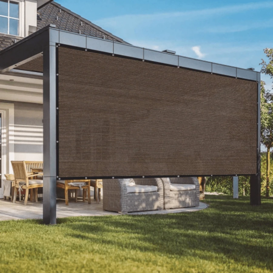 1件装防紫外线咖啡棕色高密度聚乙烯遮阳帆，护栏安全围栏，花园围栏，凉亭遮阳布，隐私屏风，户外遮阳网，防风，防鸟，防虫，防雪防尘，适用于夏季露营、户外游泳池和简易车库。