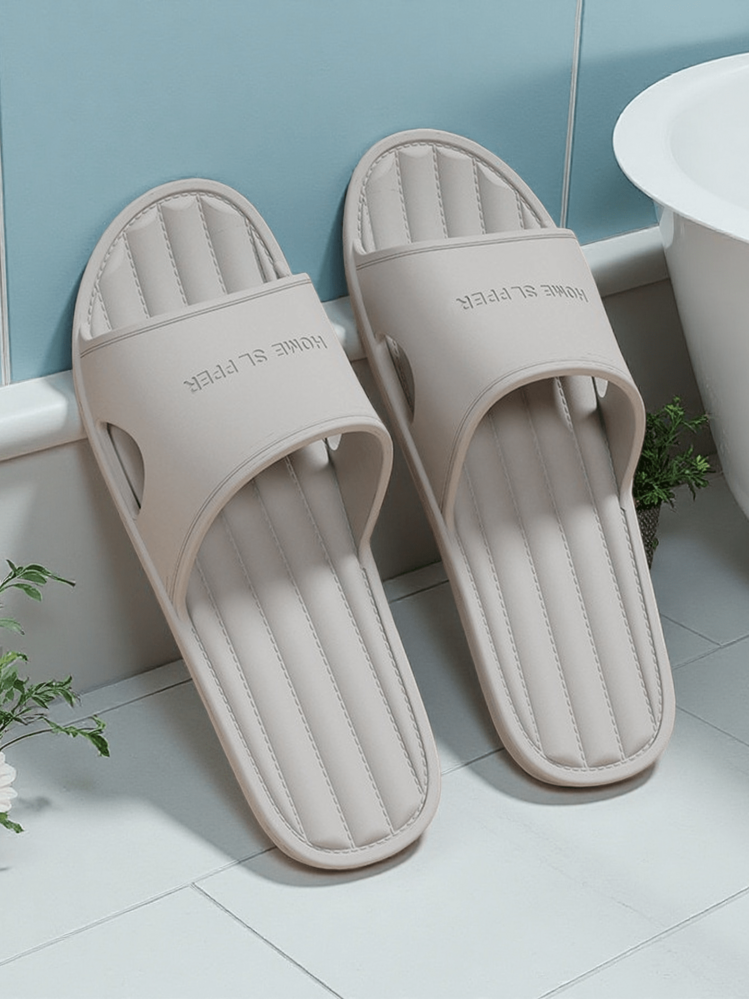 简约纯色家居拖鞋，软底静音浴室拖鞋，男女通用四季皆宜，防滑拖鞋 - 彩色 - 查看 12