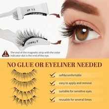 1 Cặp mi giả từ tính tái sử dụng, kiểu dáng tự nhiên, mi giả từ tính không cần keo, mi giả từ tính mềm mại dễ đeo và tháo, mi giả, quà tặng trang điểm mắt cho nữ, mi giả, mi giả, quà Giáng sinh - Nhiều màu - Xem 7