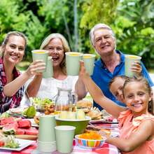 Bộ 90/50/20/10 cốc giấy, cốc tiệc, cốc giấy màu xanh lá cây nhạt, cốc đựng đồ uống lạnh và cà phê, đồ dùng uống cho tiệc tùng, thích hợp cho tiệc sinh nhật, đám cưới, Ngày của Mẹ. - màu xanh lá cây - Xem 4