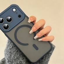 DECOPHONE Magnetic Phone Case, Blue Frosted Transparent Drop-Resistant Protective Cover, Minimalist Soft-Edge Full-Cover Design, Suitable For IPhone 17 Pro Max / 17 Pro. - Blue - View 4