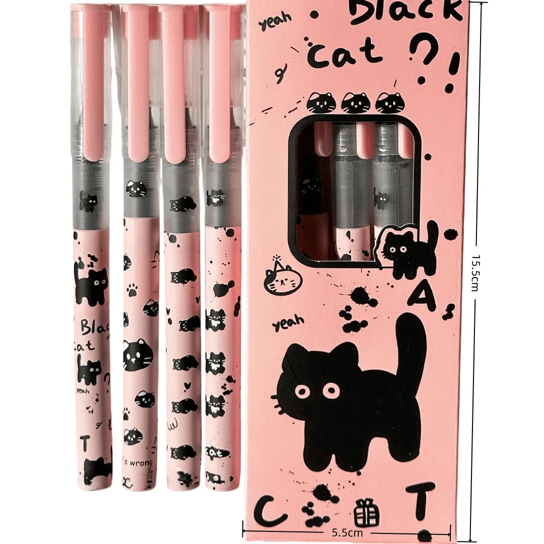 1 Set de bolígrafos de rodillo con dibujos de perros, bolígrafos de escritura suave de 0.5 mm, de secado rápido, estilo INS, adecuados para estudiantes, exámenes y lettering con pincel - 4 bolígrafos de tinta líquida de secado rápido - Ver 1