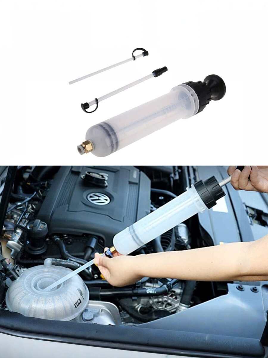 1 Set Manual Automotive Brake Fluid Extractor, Auto Oil Change Injection Pump With Hose, Fuel Suction And Liquid Refilling Fluid Extractor Pump, Automotive Liquid Transfer And Dispensing Pump, Manual Type Car Pump - A - View 1