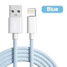 1条适用于苹果全系列机型的高密度编织防断快充2.4A高速数据传输Lightning数据线，适用于11/12 Mini/13/14 Pro Max/X/XR/XS/6/6S/7/8 Plus/SE手机 - 彩色 - 查看 10