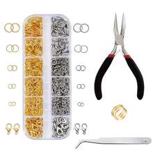 珠宝制作工具套装 + 尖头/弯头珠宝钳、不锈钢镊子、开口圈工具、12槽金银珠宝开口圈，适用于项链、手链DIY、龙虾扣和扣环维修套装 - 彩色 - 查看 10