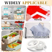 2PCS  Paper Tape Masking Tape, Painter's Tape, Single-Sided Tear-Off Masking Tape, Automotive Paint Masking, White Masking Tape, Interior Decoration (0.95 Inches * 66 Feet). - White - View 7