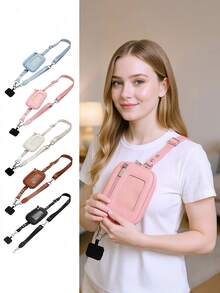 1pc Stylish Anti-Theft Adjustable Crossbody Bag With Coin Purse And Wrist Strap Detachable Clip-On Travel Pouch Lightweight Design Perfect For Phone Cases And Daily Use - Multicolor - View 1