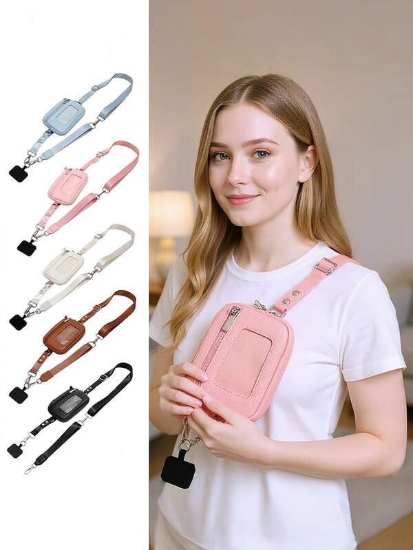 1 chiếc túi đeo chéo chống trộm thời trang có thể điều chỉnh, kèm ví đựng tiền xu và dây đeo cổ tay, túi du lịch có thể tháo rời dạng kẹp, thiết kế nhẹ, hoàn hảo để đựng ốp điện thoại và sử dụng hàng ngày.