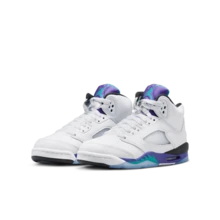 Nike Air Jordan 5 Retro OG BG 女款运动鞋休闲鞋 HQ7980-100 - 白黑/灰 - 查看 6