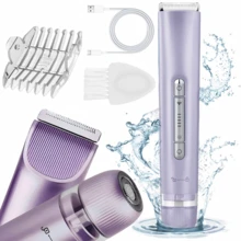 2-In-1 Women's Electric Shaver With Dual-Head Pain-Free Bikini Trimmer, IPX7 Waterproof, Wet/Dry Use, Suitable For Bikini Area/Underarms/Legs/Arms/Facial Grooming, Beauty Gift/Valentine's Day Gift, Electric Hair Remover, Trimmer - Multicolor - View 13