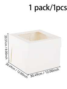 1pc Multiple Sizes Of White Bread Box With Window, Cupcake Box, Cookie Box, Miniature Pastry Box For Birthday Party Cake Packaging, Wedding Dessert Table Storage,Homemade Cake Gift Wrapping, Or Celebration Pastry Transportation - Multicolor - View 8