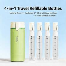 Bộ 1 chai du lịch có thể tháo rời và rửa sạch, chống rò rỉ, bao gồm nước hoa hồng, sữa dưỡng thể, dầu gội và sữa tắm. - Chai phân phối - Xem 3