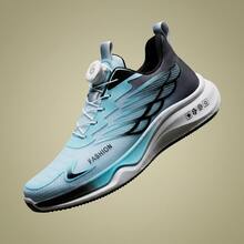 Tenis de hombre en oferta deportivos con hebilla giratoria de ajuste rápido, zapatos para hombre de malla transpirable con estampado gráfico lateral, tenis para hombre ligeros y cómodos con suela de EVA y caucho antideslizante, calzado deportivo de moda juvenil para running y caminar, zapatillas transpirables con amortiguación y diseño de estilo urbano casual. - Azul - Ver 1