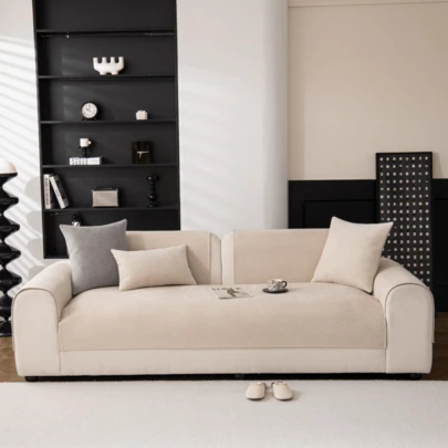 1 chiếc vỏ gối sofa dệt jacquard giả lông thú, phong cách tối giản sang trọng, chống trượt, chống bụi, chống trầy xước, bảo vệ sofa, phù hợp cho phòng ngủ, phòng khách và phòng học, sử dụng được quanh năm.