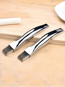 1pc Stainless Steel Multi-Function Vegetable Slicer | Stainless Steel Material | Multi-Blade High-Efficiency Cutting | Kitchen Vegetable Cutting Slicing Chopping Tool - Multicolor - View 11