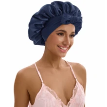 ZTZI Premium Satin Hair Protection Cap, Reusable Waterproof Shower Accessory - TT Matching Color Bow Round Hat - View 14