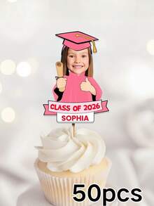 1/10/25/50/100/150pcs Personalized Photo Cake Toppers – Custom Graduates Faces, Customized Graduation Season Photo Ornament, Graduation Commemorative Gift For Her/Him, Fun Custom Toothpick Cupcake Toppers, Graduation Decorations, Unique Party Supplies For Graduation,Weddings, Family Gatherings, And Special Occasions, Warm Gifts For Graduates,Customized Graduation Season Photo Ornament, For Valentine's Day,For Mother's Day,For Birthdays,For Children's Day,For Father's Day,For Graduatio - Multicolor - View 16