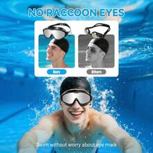 2-Pack Swim Goggles With Attached Earplugs & Nose Clips Adult Men & Women, Anti-Fog/No Leak Wide View Swimming Goggles ,, No Raccoon Eyes,  Multi-Swimming Goggles Fun, Pool Day, Beach Trip, Lap Swimming - Màu xanh nước biển và bạc sáng - Xem 7